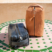 Hand-Woven Leather Toiletry Bag