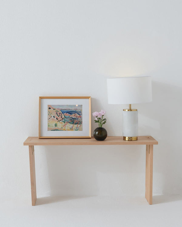 Marble-Base Brass USB Table Lamp — alternate color temperature setting