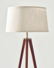 Linen Shade Tripod Floor Lamp — styled in a complete room vignette
