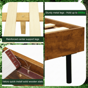 Chevron Hevea Wood Platform Bed