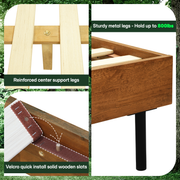 Chevron Hevea Wood Platform Bed
