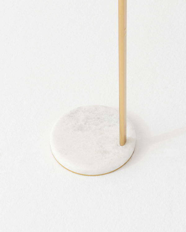 Brass-Tone Arc Globe Floor Lamp