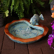 Glazed Ceramic Fish Garden Fountain