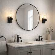 Black & Clear Glass Wall Sconce