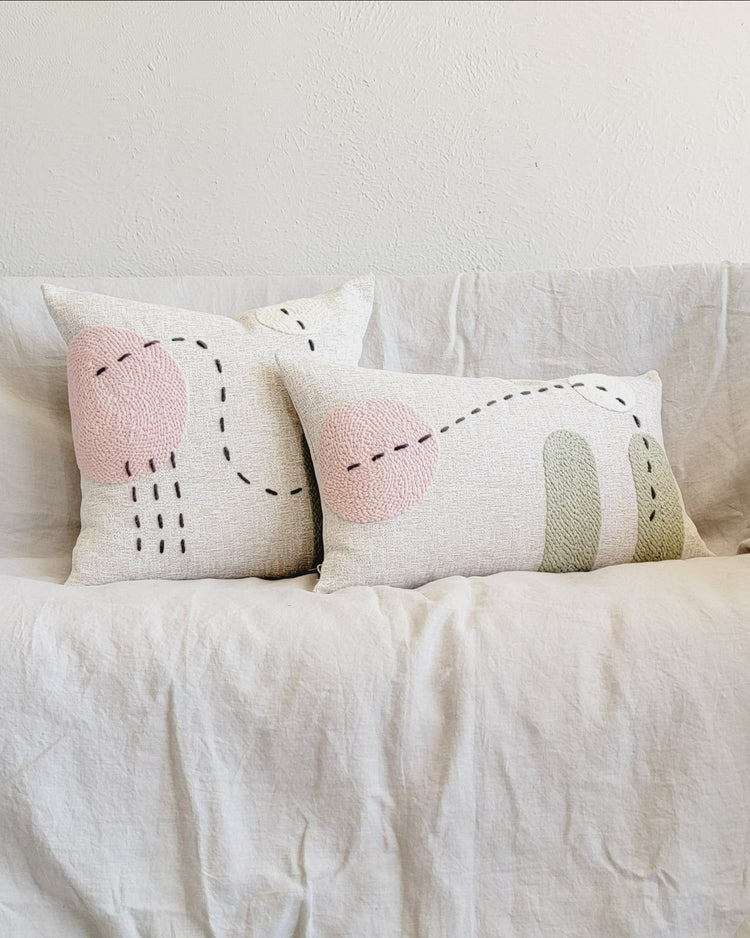 Punch-Needle Eco-Cotton Throw Pillow