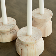 Hand-Turned Pine Taper Candleholder