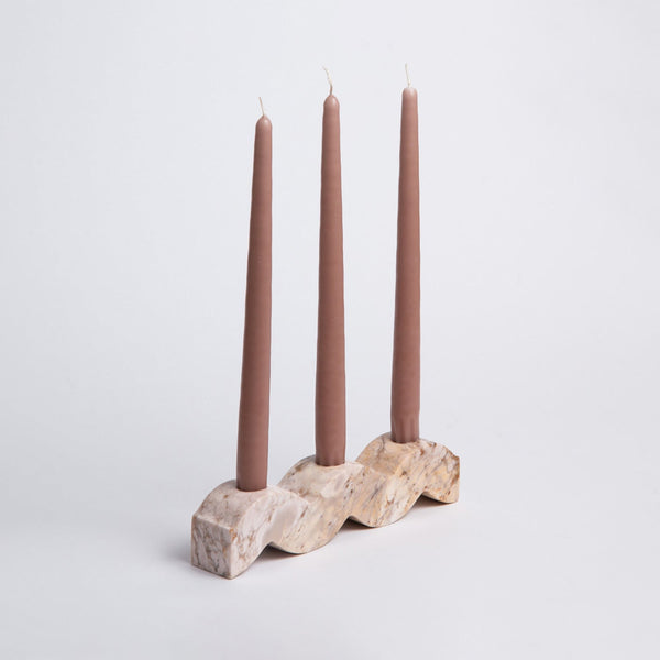 Wavy Soapstone Taper Candelabra