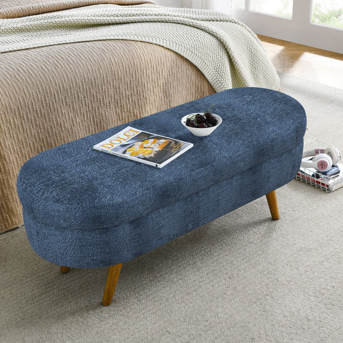 A bench that hides what the room doesn't need