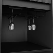 Fluted Bar Cabinet with Fridge Compartment
