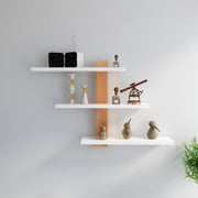 Adjustable Metal Spine Three-Tier Wall Shelf