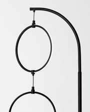 Brass Arc Floor Lamp with Three LED Rings