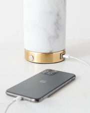 Marble & Glass Globe USB Table Lamp
