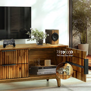 Fluted Acacia Wood TV Stand — alternate view or variant option