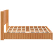 Reeded Wood Platform Bed Frame King