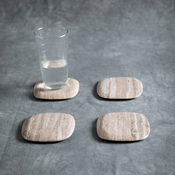 Variegated Marble Coaster Set