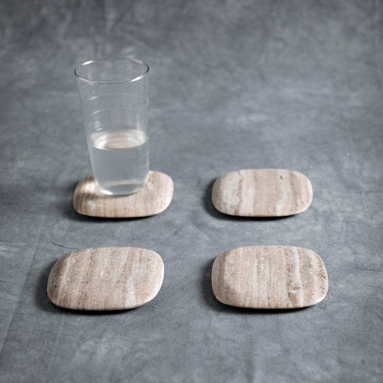Variegated Marble Coaster Set