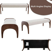 Sherpa Upholstered Arch-Leg Bench – ottoman (view 3) | Roost & Roam