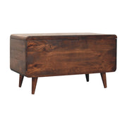 Curved Mango Wood Storage Blanket Box