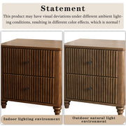 Walnut Fluted Nightstand, 3 Drawers