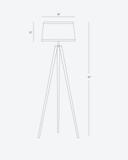 Linen Shade Tripod Floor - Natural or Walnut