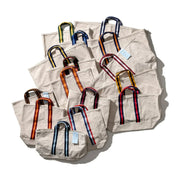 Recycled Canvas Striped Belt-Handle Tote