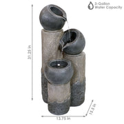 Tiered Cascading Globe Solar Fountain
