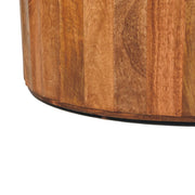 Round Mango Wood Rattan Coffee Table