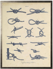 Navy Knot Diagram Framed Print