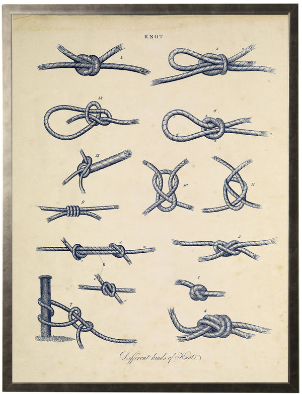 Navy Knot Diagram Framed Print