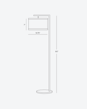 Metal Arm Drum Shade Floor Lamp