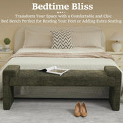 Bouclé Upholstered Arch Bench – ottoman (view 8) | Roost & Roam