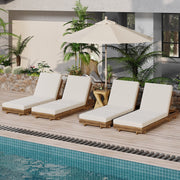 Slatted Acacia Wood Outdoor Chaise Lounger — scale reference and proportion detail