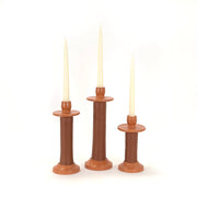 Recycled Leather Ceramic Candlestick