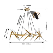 Matte Gold Branch Chandelier Light Fixture