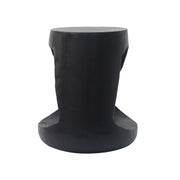 Hollow MGO Wood-Grain Side Table — back and side profile detail