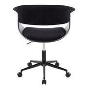 Mid-Century Upholstered Swivel Office Chair