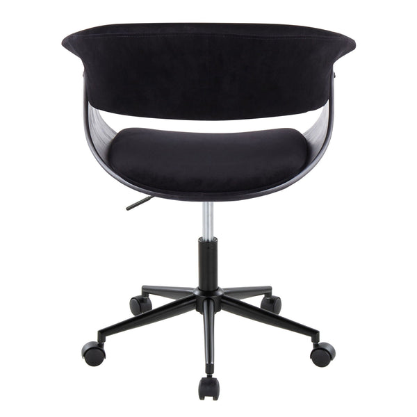Mid-Century Upholstered Swivel Office Chair
