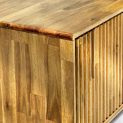 Fluted Acacia Wood TV Stand