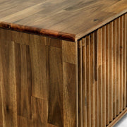 Fluted Acacia Wood TV Stand