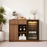 Fluted Bar Cabinet with Fridge Space