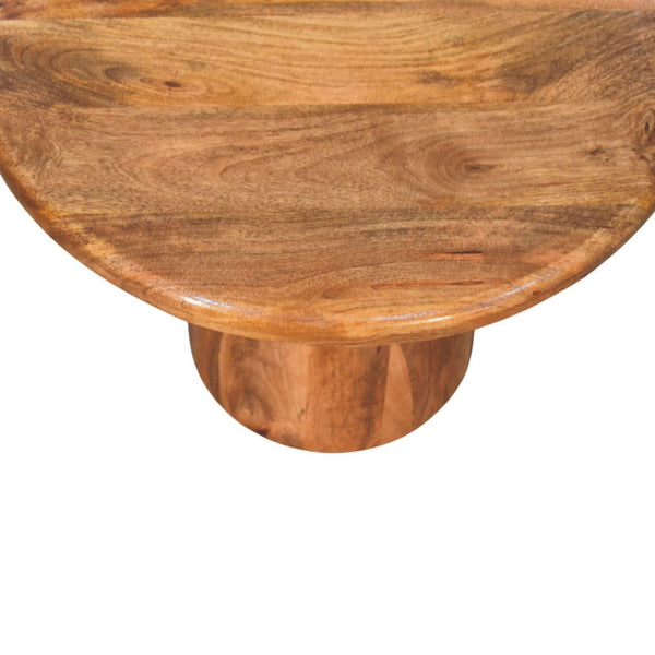 Sculpted Mango Wood Pedestal Coffee Table