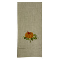 Embroidered Pumpkin Linen Tea Towel
