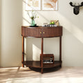 Half-Moon Fluted Console Table with Drawers