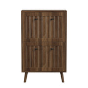 Walnut Finish Shoe Cabinet, Mid-Century Modern