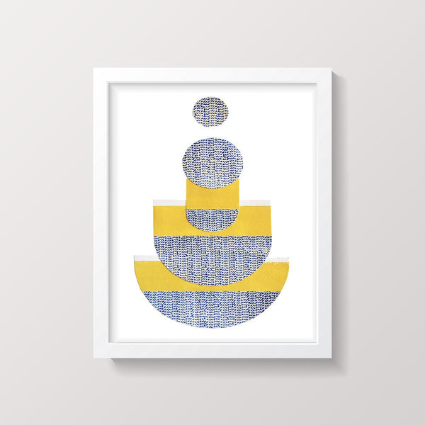 Abstract Monotype Framed Print