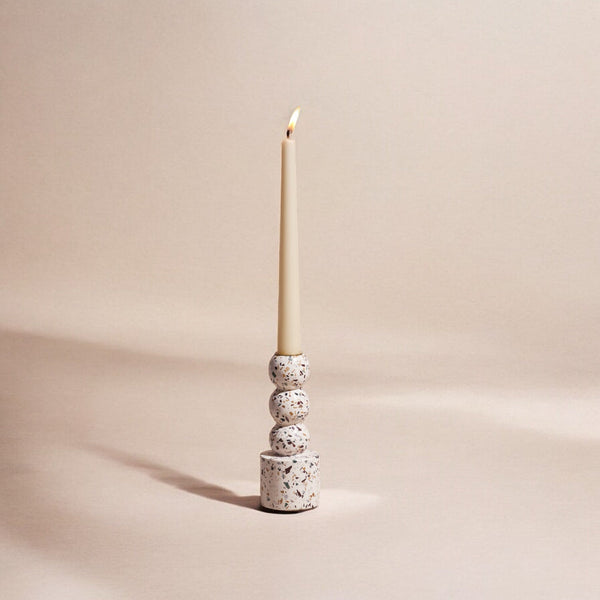 Terrazzo Stacked Sphere Taper Holder