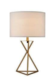 Geometric Matte Gold Metal Table Lamp