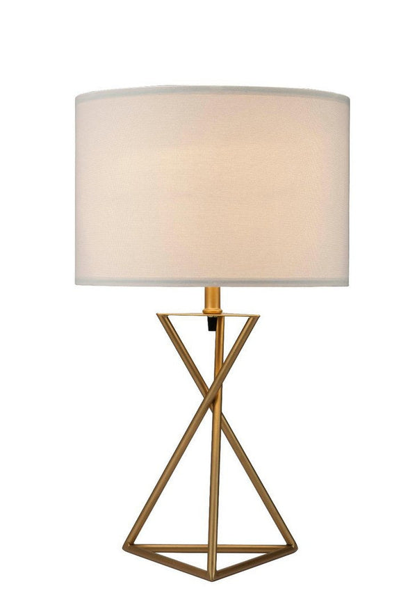 Geometric Matte Gold Metal Table Lamp
