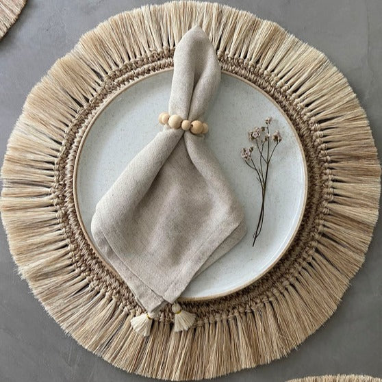 Turned Wood Sphere Napkin Ring Set