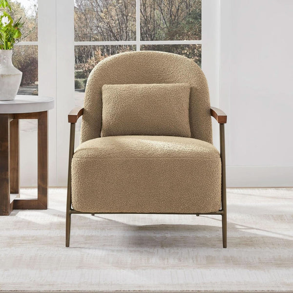 Camel Boucle Mid-Century Armchair – chair (view 4) | Roost & Roam